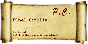 Plhal Cirilla névjegykártya